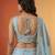 Women's Sky Organza Swarovski stones Embroidered Lehenga Choli with Dupatta