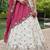 Women's White & Pink Chiffon Beads with Embroidered Lehenga Choli with Dupatta