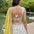 Women's Grey & Mustard Chiffon Beads with Embroidered Lehenga Choli with Dupatta
