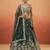 Women's Dark Green Tissue Beads with Embroidered Lehenga Choli with Dupatta