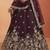 Women's Wine Tissue Beads with Embroidered Lehenga Choli with Dupatta