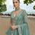 Women's Turquoise Chiffon Beads with Embroidered Lehenga Choli with Dupatta
