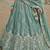 Women's Turquoise Chiffon Beads with Embroidered Lehenga Choli with Dupatta