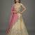 Women's Beige & Pink Tissue Beads with Embroidered Lehenga Choli with Dupatta