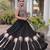 Black Roman Kutchi Gamthi Work Blouse With Gota Work Flared Lehenga