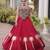 Maroon Roman Kutchi Gamthi Work Blouse With Gota Work Flared Lehenga