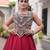 Maroon Roman Kutchi Gamthi Work Blouse With Gota Work Flared Lehenga