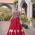 Maroon Roman Kutchi Gamthi Work Blouse With Gota Work Flared Lehenga