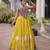 Parrot Roman Kutchi Gamthi Work Blouse With Gota Work Flared Lehenga