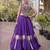 Purple Roman Kutchi Gamthi Work Blouse With Gota Work Flared Lehenga