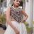White Roman Kutchi Gamthi Work Blouse With Gota Work Flared Lehenga