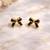 Stylish black & gold bow stud earring