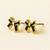 Stylish black & gold bow stud earring