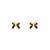 Stylish black & gold bow stud earring
