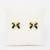 Stylish black & gold bow stud earring