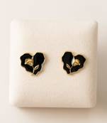 Elegant heart-shaped flower stud earrings for women