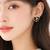 Elegant heart-shaped flower stud earrings for women