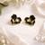 Elegant heart-shaped flower stud earrings for women