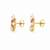 Gold tone floral wreath drop earrings with multicolor crystals, pearl accents polished finish, medium size