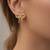 Gold bow stud earrings, twisted rope design, feminine style, post back closure