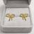 Gold bow stud earrings, twisted rope design, feminine style, post back closure