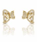 Butterfly stud earrings with pearls and crystals, elegant statement jewelry
