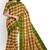 Mustard checked cotton blend saree with green border