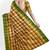 Mustard checked cotton blend saree with green border