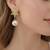 Crystal snowflake and pearl drop earrings, baguette cz stud, bridal jewellery, anti tarnish jewellery