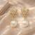 Crystal snowflake and pearl drop earrings, baguette cz stud, bridal jewellery, anti tarnish jewellery
