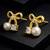 Bow stud earrings with pearl and crystal embellishments, elegant jewellery, anti tarnish jewellery