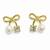 Bow stud earrings with pearl and crystal embellishments, elegant jewellery, anti tarnish jewellery