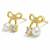 Bow stud earrings with pearl and crystal embellishments, elegant jewellery, anti tarnish jewellery
