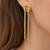 Knot stud earrings with long snake chain fringe tassel drop, elegant dangle style