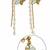 Blue enamel butterfly drop earrings with pearl chain tassel and crystal embellishments, gold-tone stud