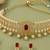 Pearl Choker Necklace Set for Women | Bridal Jewellery Set with Earrings | Red 