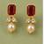 Pearl Choker Necklace Set for Women | Bridal Jewellery Set with Earrings | Red 