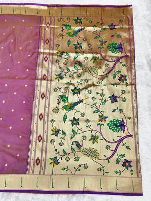 gajri zari woven paithani silk blend traditional saree with swarovski blouse piece 2