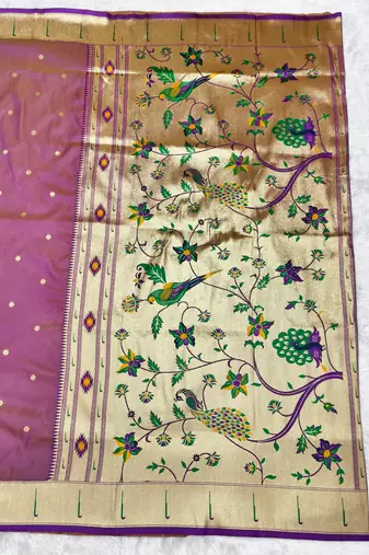 gajri zari woven paithani silk blend traditional saree with swarovski blouse piece