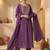 Floral Embroidered Panelled Thread Work Cotton Kurta with Trousers & With Dupatta