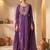 Floral Embroidered Panelled Thread Work Cotton Kurta with Trousers & With Dupatta