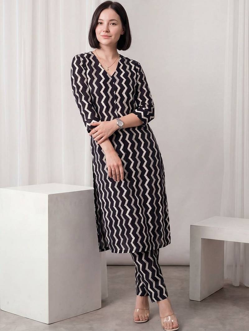 Women Printed Regular Pure Cotton Kurta with Trousers
