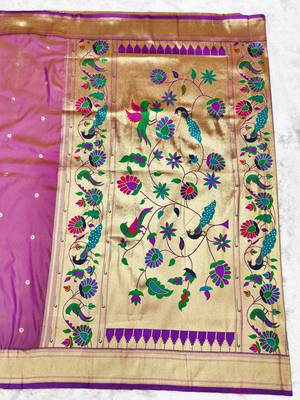 gajri zari woven paithani silk blend traditional saree with swarovski blouse piece 2