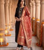 Women Embroidered Regular Sequinned Kurta with Trousers & With Dupatta