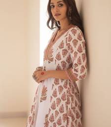 Ethnic Motifs Printed Anarkali Pure Cotton Kurta With Trouser