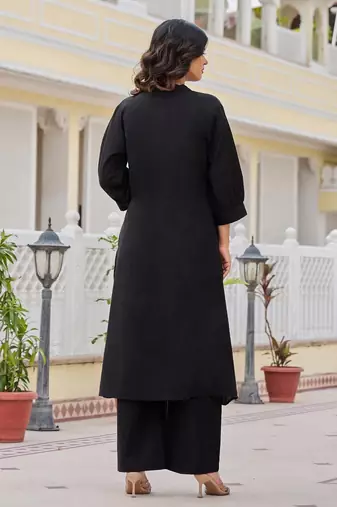 Women Animal Embroidered Regular Thread Work Pure Cotton Kurta with Palazzos
