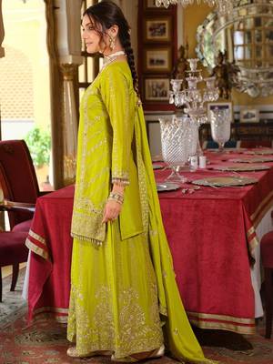 Women Ethnic Motifs Embroidered Regular Mirror Work Kurta with Palazzos & Dupatta 3