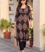 Women Ethnic Motifs Printed Regular Pure Cotton Kurta with Trousers