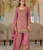 Women Ethnic Motifs Embroidered Regular Thread Work Kurta with Sharara & With Dupatta