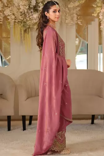 Women Ethnic Motifs Embroidered Regular Thread Work Kurta with Sharara & With Dupatta